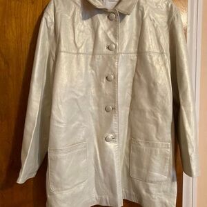 Rocco D'Amelio pearl white Leather Jacket L